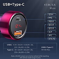 Baseus 45W: Carregador Automotivo Turbo - imagem 2
