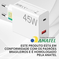 Kit Carregador Turbo 45W Ultra Rápido Tipo C + Cabo: Potência e Segurança para Todos Seus Dispositivos - imagem 3