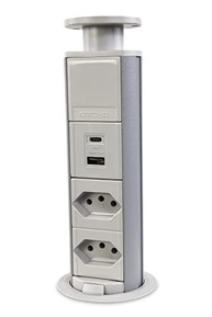 Torre de Tomada Inteligente Cinza: USB-C, USB-A Turbo e 2 Tomadas 20A - imagem 5