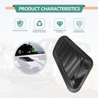 Kit 2 Saídas de Ar Capô Carro Universal Turbo Decorativo ABS Preto - imagem 5