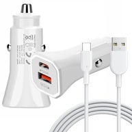 Carregador Veicular Turbo USB-C 25W PD + USB 20W QC 3.0 - Carregamento Rápido Branco - imagem 2