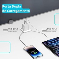 Carregador Turbo 40W USB-C e USB-A para iPhone/iPad: Carga Rápida Power Duo - imagem 5