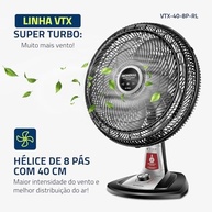 Ventilador Mondial 40cm Super Turbo com Repelente Líquido - 8 Pás, Silencioso, Oscilante e Inclinável - imagem 5