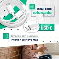 Carregador Turbo 25W USB-C p/ iPhone X, 11, 12, 13, 14, SE - Cabo Lightning Reforçado e Fonte Ultra Rápida UTBX® - imagem 5