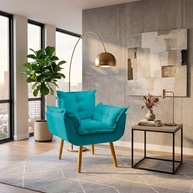 Poltrona Alice Decorativa Azul-turquesa - Conforto e Estilo para Ambientes Modernos - imagem 2
