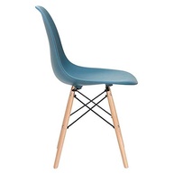 Cadeira Charles Eames Eiffel DSW Turquesa - Design Moderno com Pés de Madeira Clara - imagem 4