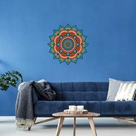 Adesivo de Parede Mandala Azul Turquesa - Decore sua Sala com Estilo e Facilidade - imagem 3