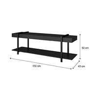Rack para TV Habitat Preto com Tubos Carraro - Moderno e Funcional - imagem 3