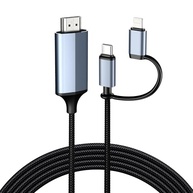 Cabo Lulaven 2 em 1 Lightning/Tipo-C para HDMI: Conecte iPhone e iPad à TV em Alta Definição! - imagem 2