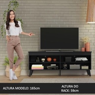 Rack para TV até 65" com Pés Preto Turim Madesa – Moderno e Funcional - imagem 5