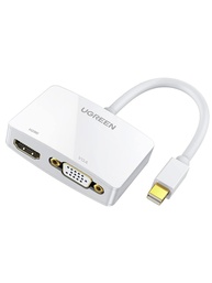 UGREEN Adaptador Mini DisplayPort para HDMI/VGA 4K 2 em 1: Conectividade Universal para seu MacBook, Surface e mais! - imagem 1