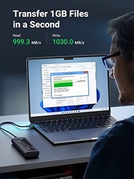 UGREEN Gabinete SSD M.2 NVMe 10Gbps USB 3.2 externo NVMe M.2 SSD caixa de alumínio sem ferramentas M.2 NVMe leitor PCI-E NVMe USB C suporta teclas M e B&M tamanho 2230/2242/2260/2280 SSDs preto - imagem 4