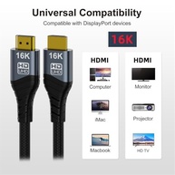 Cabo HDMI 2.2 NFHK 16K/8K/4K UHD 96Gbps - Conexão de Alta Performance para HDTV, Desktop e Laptop (200cm) - imagem 3