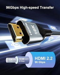 Cabo HDMI 2.2 Ultra High Speed 16K 10K 8K 96Gbps 2M - Conexão Imersiva e Gamer - imagem 4