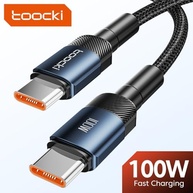 Cabo Toocki USB-C 100W 6A: Carregamento Ultra Rápido e Transmissão de Dados para Android, iPhone 15 e MacBook (3 Metros, Preto) - imagem 4