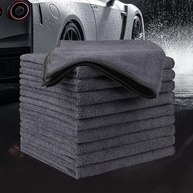 Pacote com 5 Panos de Microfibra Premium 25x25cm - Ultra Macios, Sem Fiapos, para Carro, Cozinha e Janelas (Preto) - imagem 1