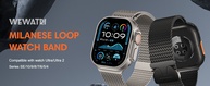 Pulseira masculina de malha milanesa compatível com relógio Apple Ultra 2/Ultra de 49 mm, 46 mm, 45 mm e 44 mm, pulseira ajustável com fivela de metal estilo paraquedas para iWatch SE séries - imagem 5