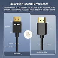 Cabo HDMI Ultrafino SMALLRIG 35cm: Flexibilidade e 4K@60Hz para Sua Câmera e Monitor - imagem 3