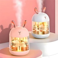 Umidificador de Ar Portátil com Luz LED | Design de Coelho Rosa Dourado | Difusor Ultrassônico Silencioso - imagem 3