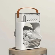 Ventilador Portátil Mesa Silencioso 3 Velocidades + Umidificador LED 5V Branco - imagem 3