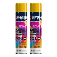 Tinta Spray 400ml Amarelo Uso Geral em Aço Ferro Couro Gesso Cerâmica | Universo | Kit 02 un - imagem 1