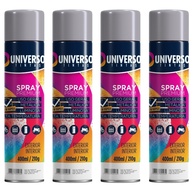 Tinta Spray 400ml Cinza Uso Geral em Aço Ferro Couro Gesso Cerâmica | Universo | Kit 04 un - imagem 1
