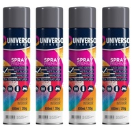Tinta Spray 400ml Cinza Grafite Uso Geral em Aço Ferro Couro Gesso Cerâmica | Universo | Kit 04 un - imagem 2