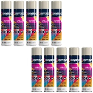 Tinta Spray 400ml Branco Fosco Uso Geral em Aço Ferro Couro Gesso Cerâmica | Universo | Kit 10 un - imagem 1