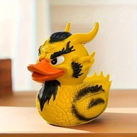 Estatueta Gótica Punk Rock em Forma de Pato - Decoração Única para Quarto e Carro - imagem 1