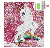 Artesanato Pintura Diamante para Crianças - Unicórnio 18x18cm - DIY Divertido e Educativo - imagem 3
