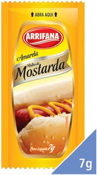 Arrifana Molho De Mostarda Amarela 7 G - Caixa Com 175 Unidade - imagem 1