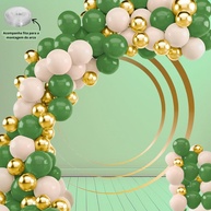 Kit Balões Verde Oliva, Marfim e Dourado: 125 Unidades - imagem 2
