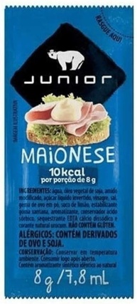 MAIONESE JUNIOR SACHÊ 8G CAIXA 176 UNIDADES - imagem 1