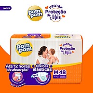 Fralda Pom Pom Mega M: Kit com 4 Pacotes (192 Unidades) - imagem 2