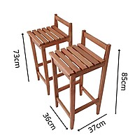 Banquetas Altas Bistrô Madeira Maciça – Conjunto com 2 Unidades - imagem 2