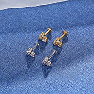 Piercing Aço Cirúrgico PVD Strass: Kit 2 Unidades - imagem 2