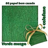 Papel para Bem Casado Verde Musgo + Celofane – Kit 40 a 200 unidades - imagem 2