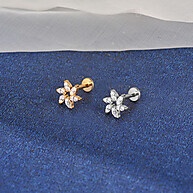 Piercing Titânio PVD Flor: Kit 3 Unidades - imagem 2