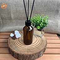 Aromatizador de Vidro Âmbar 200ml com Tampa Luxo (5 Unidades) - imagem 1