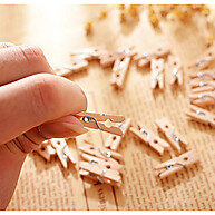 Mini Prendedores de Madeira Natural 3,5cm - 50 Unidades - imagem 2