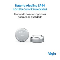 Bateria Alcalina LR44 Elgin A76 – Kit com 50 Unidades - imagem 2