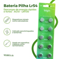 Pilhas Alcalina LR54 Elgin: Kit com 50 Unidades - imagem 2