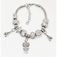 Pulseira Berloques Feminina Prata, Rosa e Dourada – Kit com 6 Unidades - imagem 2