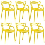 Cadeiras Allegra Amarelas - Kit com 6 Unidades em Polipropileno Injetado - Design Moderno e Empilhável para Sala, Cozinha, Jantar, Bar e Varanda - imagem 2