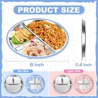 Pratos Infantil Aço Inox com Ventosas - 2 Unidades Anti-derrapantes para Bebês - imagem 3