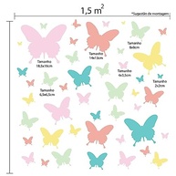 Adesivo de Parede Infantil Borboletas Tons Pastéis - 55 Unidades para Decoração de Quarto - imagem 4
