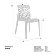 Cadeiras Gruvyer - Kit com 4 Unidades em Polipropileno com Design Moderno e Versátil para Ambientes Internos e Externos - imagem 3