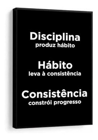 Quadro Decorativo Frase Motivacional Disciplina - Kit com 3 Unidades 33x43cm | Ideal para Quarto, Sala e Escritório - imagem 2