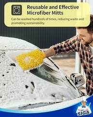 MR.SIGA Luva de Microfibra Chenille Premium: Limpeza Impecável para Seu Carro (2 Unidades) - imagem 4