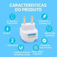 Adaptador Universal de Tomada 2 Unidades: Conecte-se Globalmente com Segurança e Praticidade - imagem 4